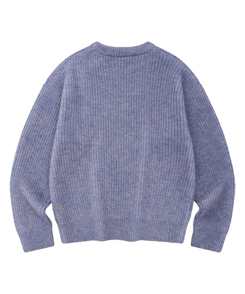 LMR Hairy Heart Embroidered Pullover Knit Purple