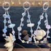 Crystal Beaded Phone Chain with Butterfly Pendant and Charm Lanyard