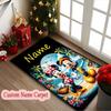 [Mickey Minnie Mouse Area Carpet] Easy Maintenance Chair Rug for Conference Room Use, Customize Name Floor Mat