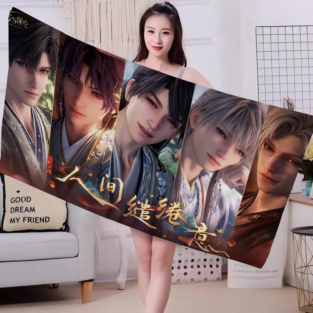Love And Deep Space game Microfiber Printed Beach Towel Mountain Climbing Yoga Beach Swimming Running Absorbent Soft Towel