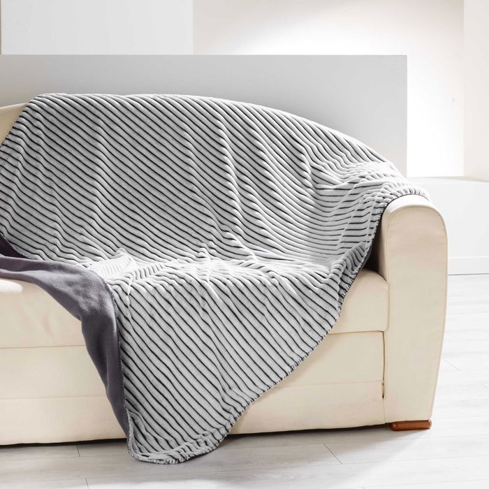 Plaid - CDaffaires - Yolan - 180 x 220 cm - Flanelle - Jacquard - Rose
