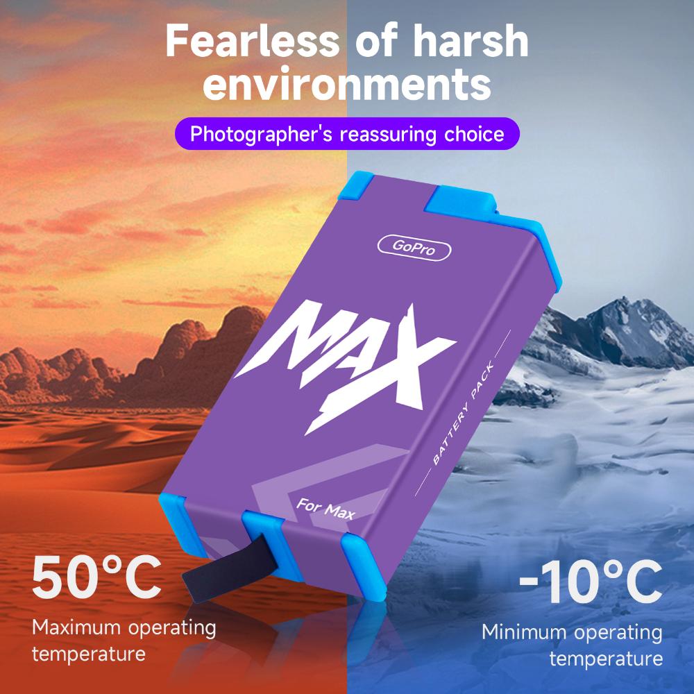 PALO Gopro Max Camera gopro Max Rechargeable Battery+LCD Charger For Gopro Max 360 Action Camera Batteries Accessories gopro