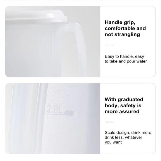 Distributore di bevande da 1800/2500 ml per frigorifero Filtro a rete Maniglia comoda Bollitore per acqua fredda salvaspazio Brocca per succo di apertura