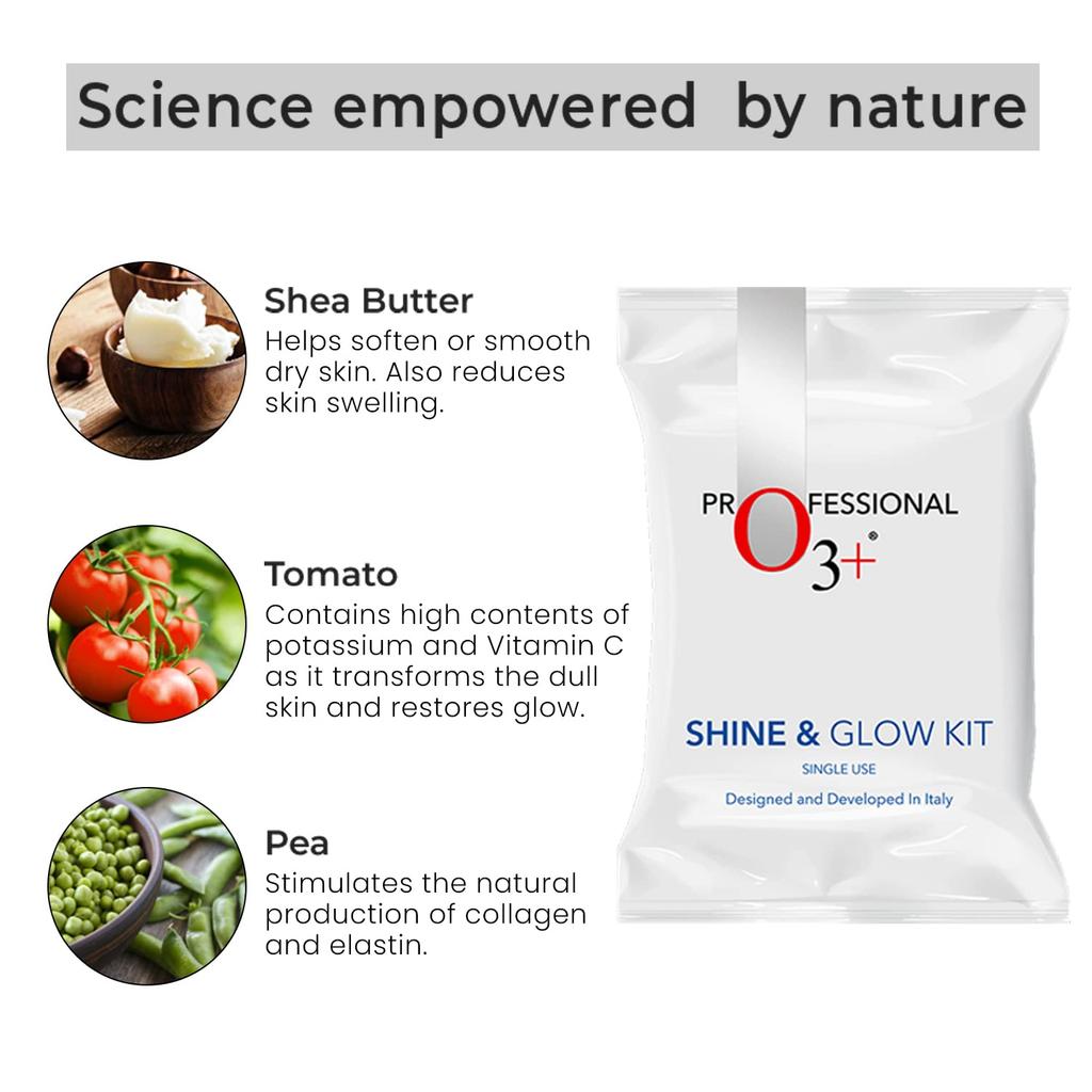 O3+ Shine & Glow Monodawkowy Zestaw do Twarzy 32g+6ml Dla Promiennej, Jednolitej Cery Codzienna Pielęgnacja Opakowanie 2 szt.