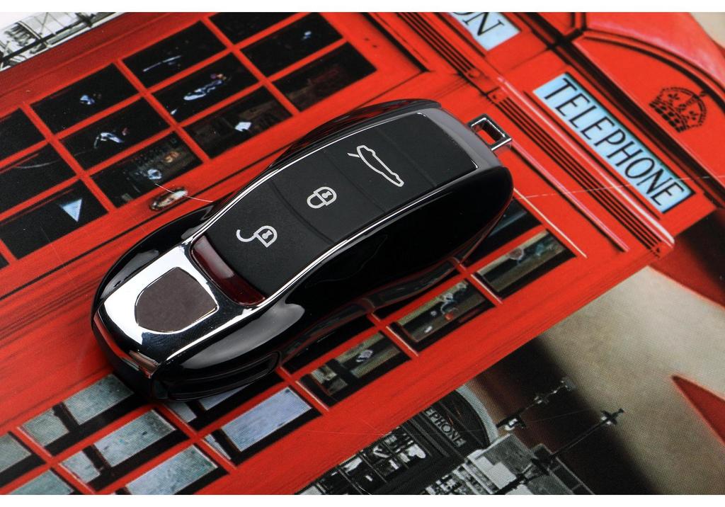 Compatible Key Shell Cover for Porsche Cayenne, Panamera, Macan, 718 Cayman - Black Wind Edition