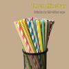 100 Biodegradable Striped Paper Straws - Colorful Drink Party Decorations