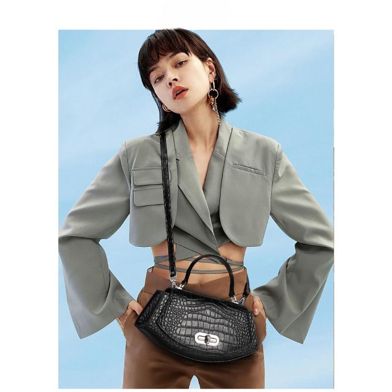 Damen Neue High-End Krokodilmuster Achseltasche Texturierte Hand-Henkeltasche Schulter Crossbody Muttertasche