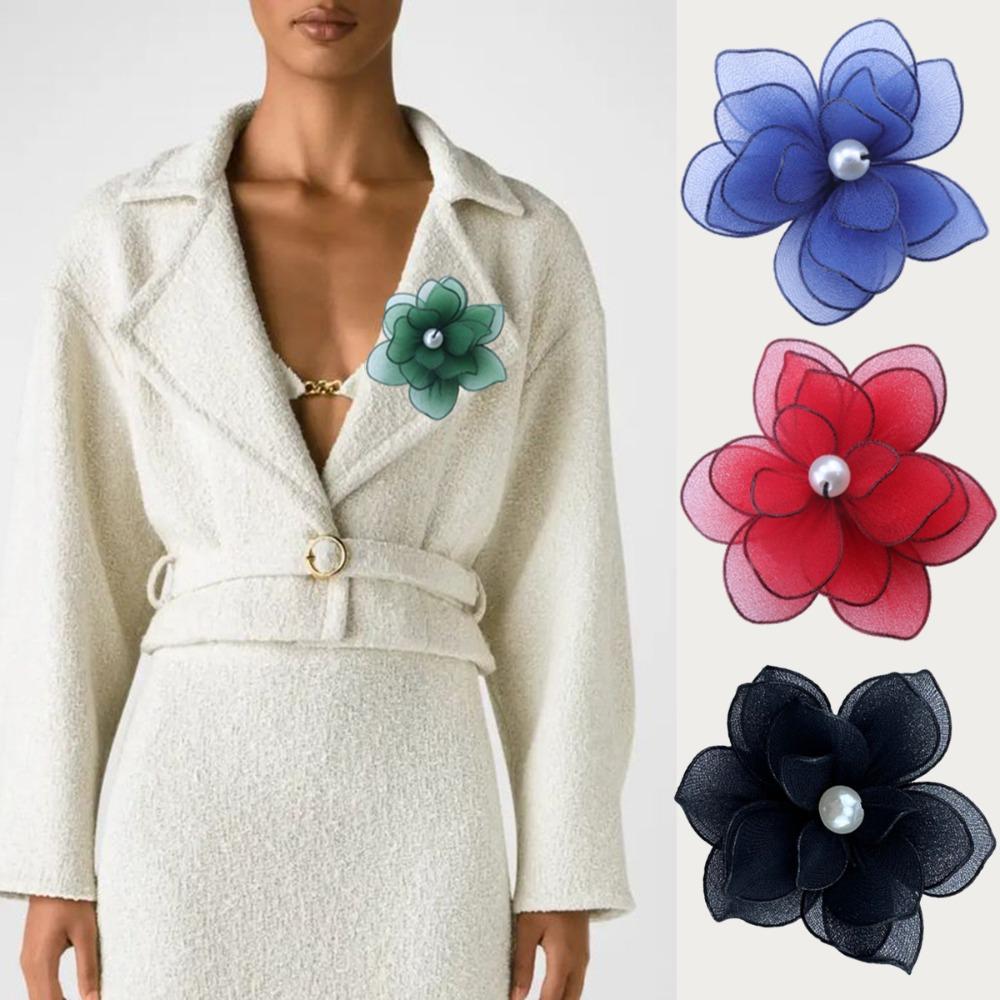 

Ткань Ткань Большой Цветок Брошь Французский Стиль Нагрудные Булавки Новый Воротник Цветок Свадьба