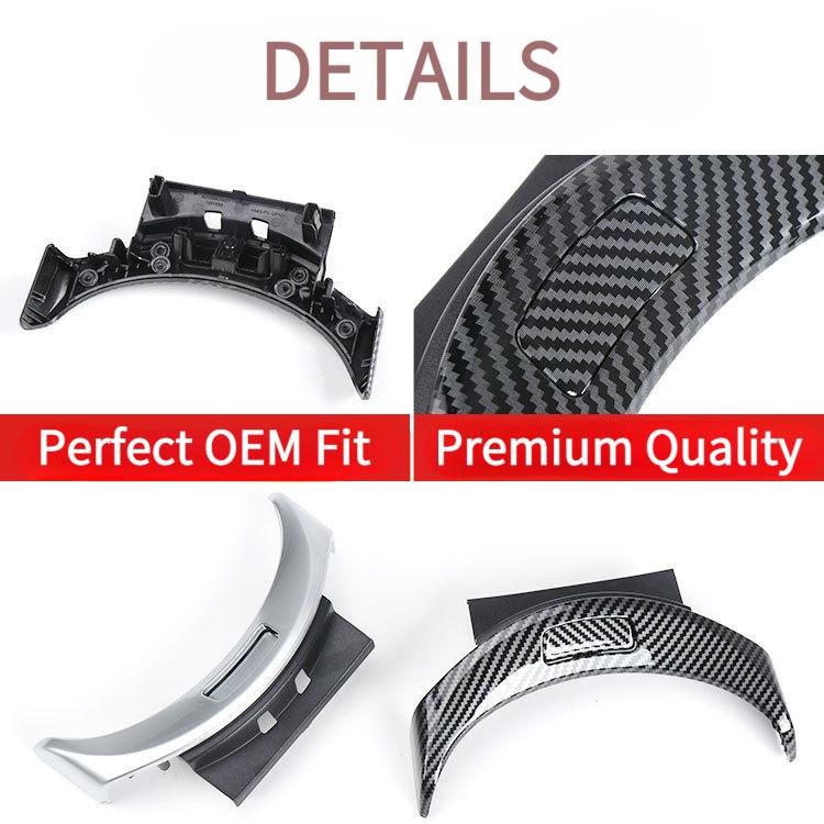 2056803407 200mm Car Center Console Armrest Cover Button, Silver Carbon Central Storage Box Switch for Mercedes BENZ C Class W205 C300 C400 GLC W253