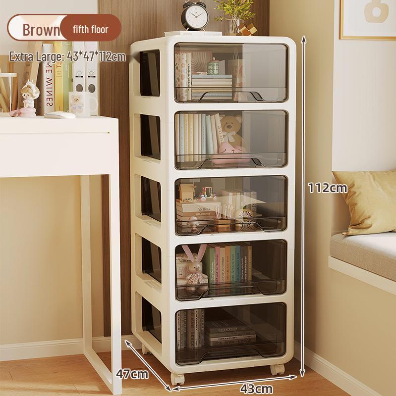 Multi-layer Plastic Drawer Snack Storage Cabinet for Living Room or Bedside