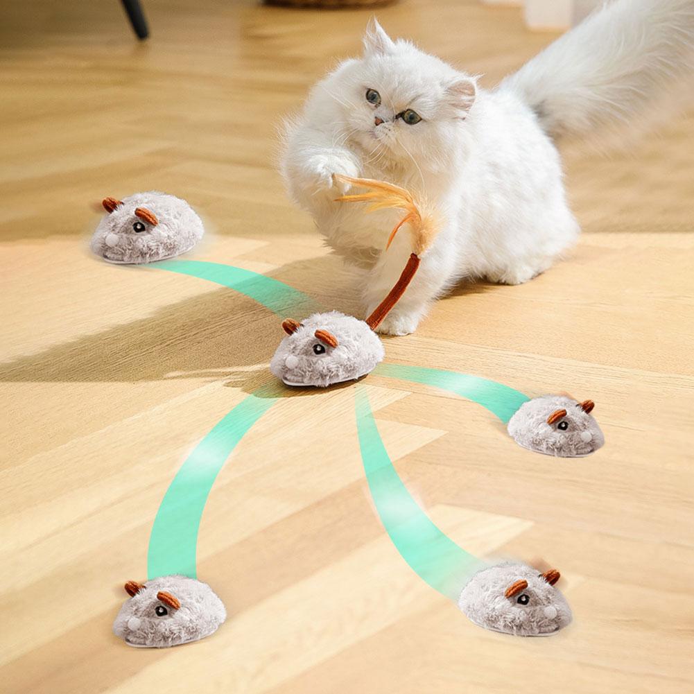 Interactive Cat Toy Mouse Rechargeable Moving Automatic Cat Toys Cat Mouse Toy Electric Mouse Cat Teaser Toys