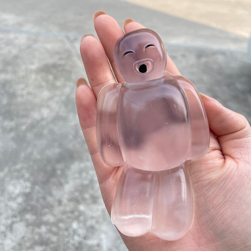Cute Squishy Transparent Jelly Robot Squeeze Toy Super Soft Slow Rebound Water Sense Cartoon Toy Kawaii Stress-Relieving Gift