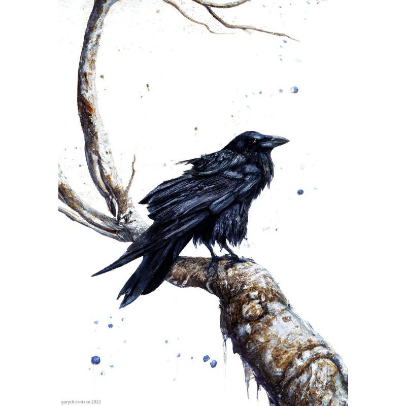 Black Crow Canvas Poster Watercolor Raven Animal Bird Wall Art Picture for Living Room Bedroom Bar Club Modern Home Decor Gift