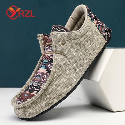 YRZL Hochwertige Herren Canvas Schuhe Atmungsaktiv Bequem Outdoor Slipper zum Gehen Weicher Klassischer Loafer für Herren Hausschuhe