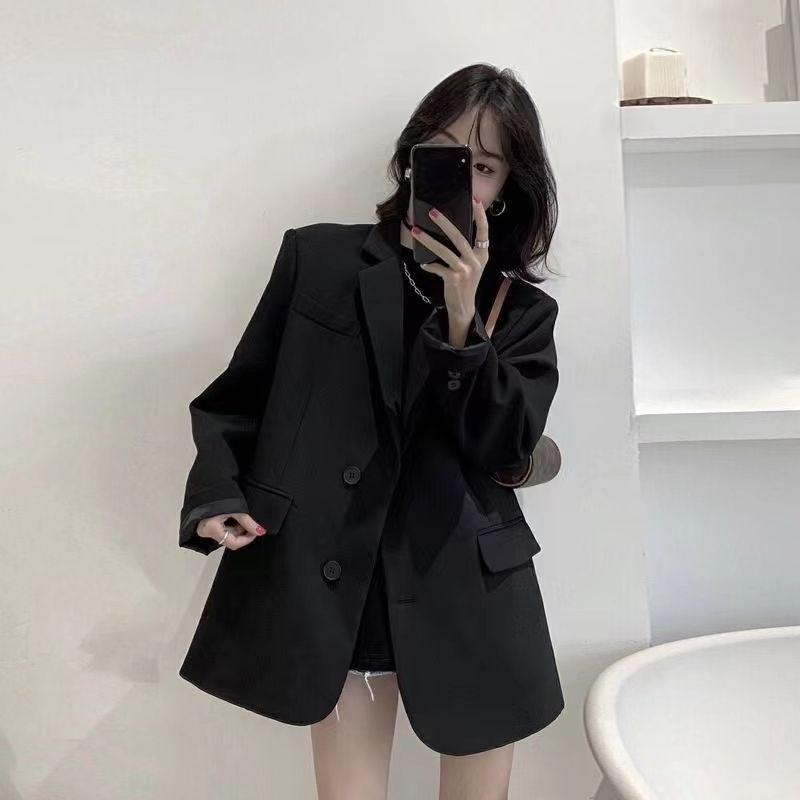 

Black Small Suit Jacket, Women s Suit Top, Casual Temperament, Spring and Autumn New Style, Korean Style, Small Style S