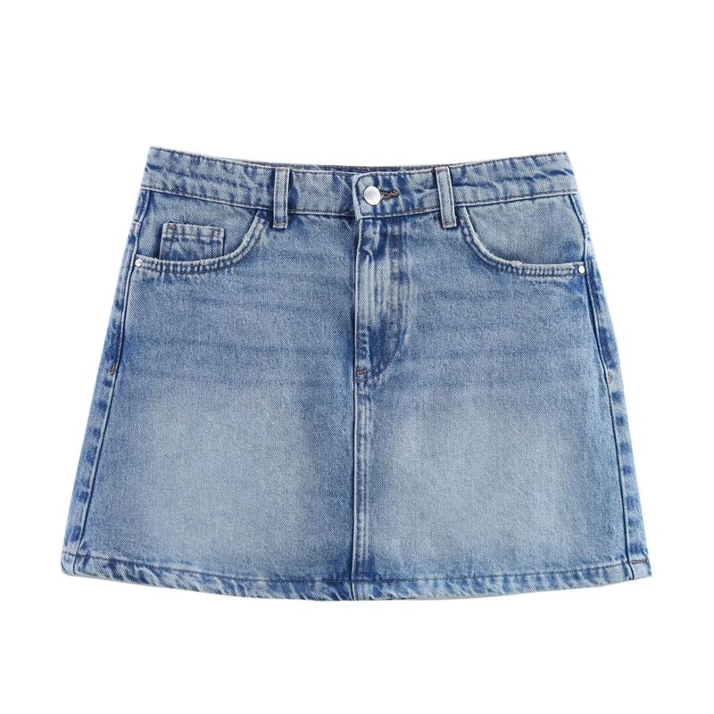 

Kaslead New Women clothes Western Style Fashion Washed Cotton Denim Mini Skirt 1889069 427 Blue L