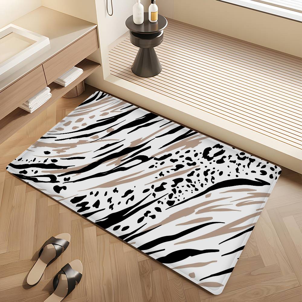 Leopardenmuster Fußmatte Nordischer Stil Schlafzimmer Wohnzimmer Fußmatte Haus Balkon Anti-Rutsch Alfombra