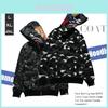 Bape Camouflage Hoodie With Shark Head Design Soft Comfortable Full Zip Jacket