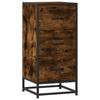 Sideboard Smoked Oak 35.5 x 35 x 76 cm Wood Based Panel and Metal