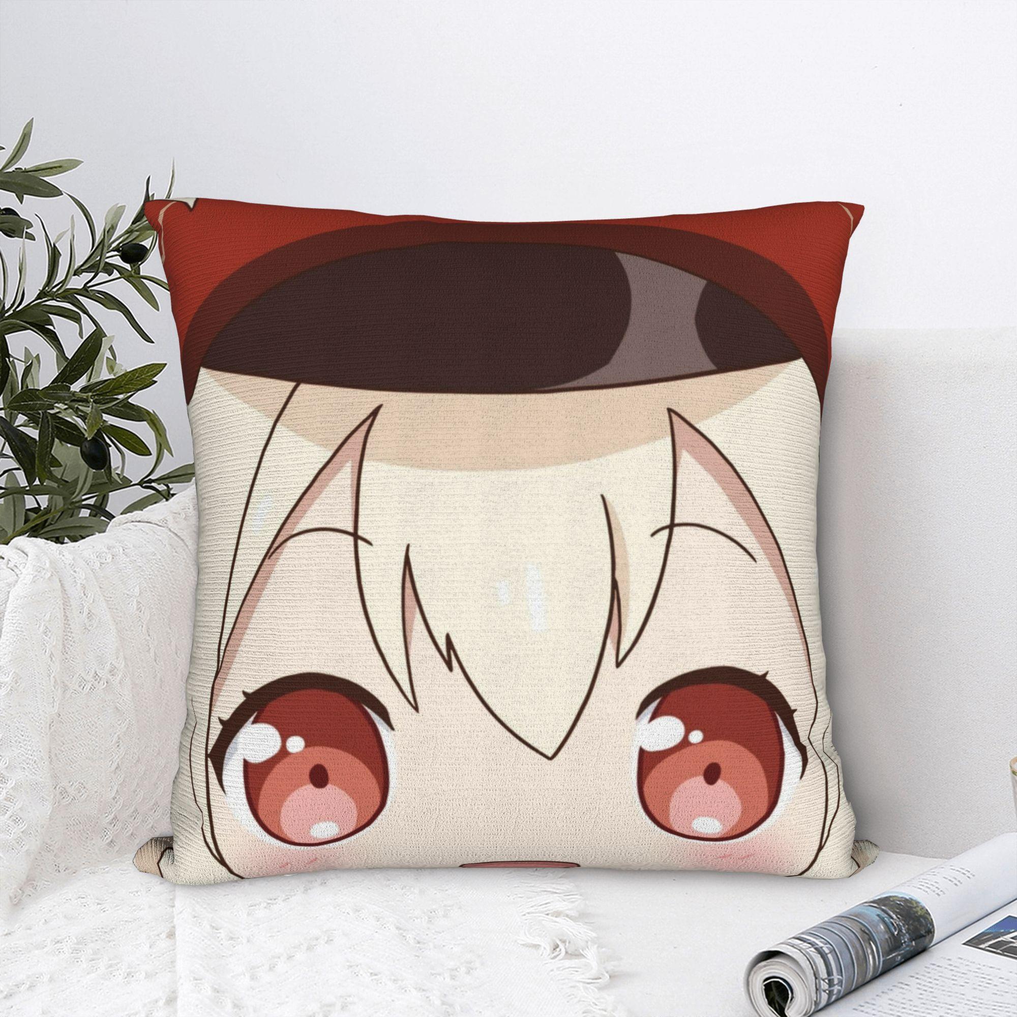 Helenal Unisex Klee Genshin Impact Pillowcase Printed Polyester Cushion Cover Decor Pillow Case Cover Seater Square 40*40Cm
