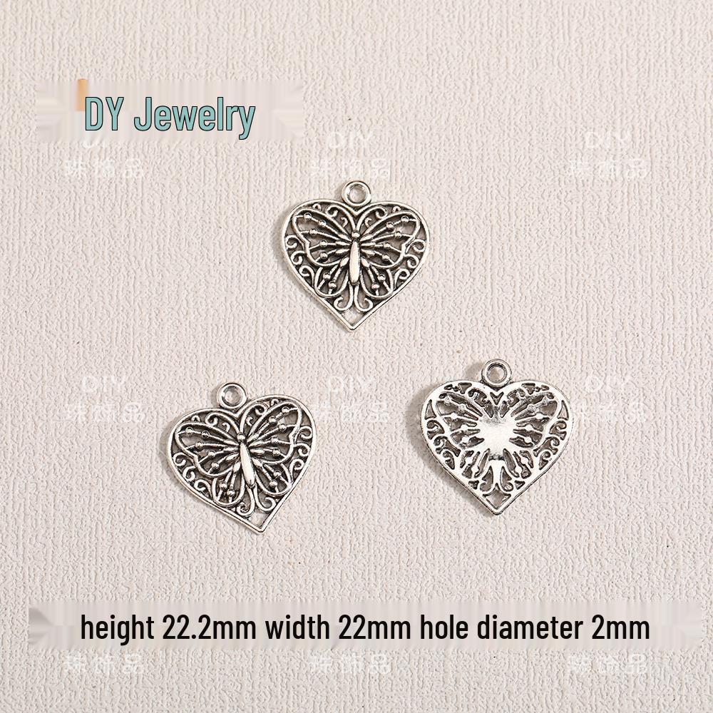Love Heart Pendant Charm Alloy Jewelry for DIY Bracelets & Necklaces