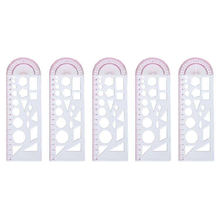 5 Pcs Multifunctional Geometric Ruler Math Ruler Draft Ruler Drawing Ruler Measuring Tool School Office Supplies