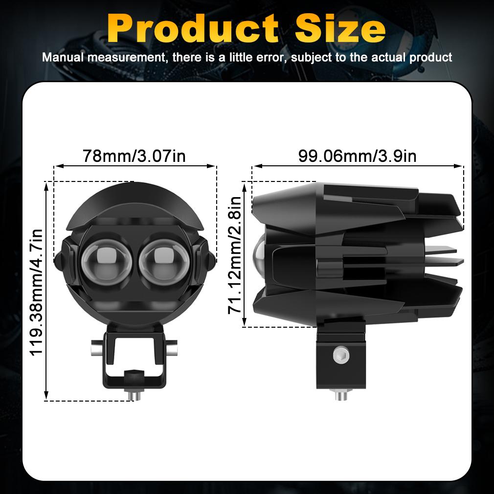 1ks/2ks Dvoubarevný LED reflektor Pomocný motocyklový světlomet Mlhové světlo 6000K 3500K Bílé+Žluté Světlo pro jízdu v terénu Pracovní světla pro nákladní vozidlo Auto
