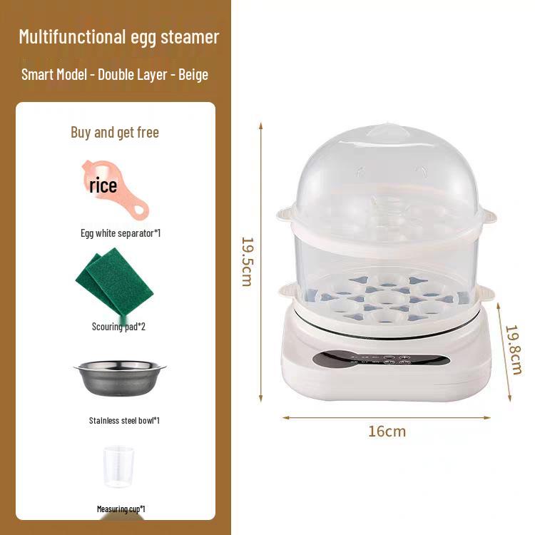 Kompakter elektrischer Eierkocher: Multifunktionaler Dampfgarer, Trockenlaufschutz, Automatische Abschaltung – Perfekt für 1-Personen-Puddings & Kochen.