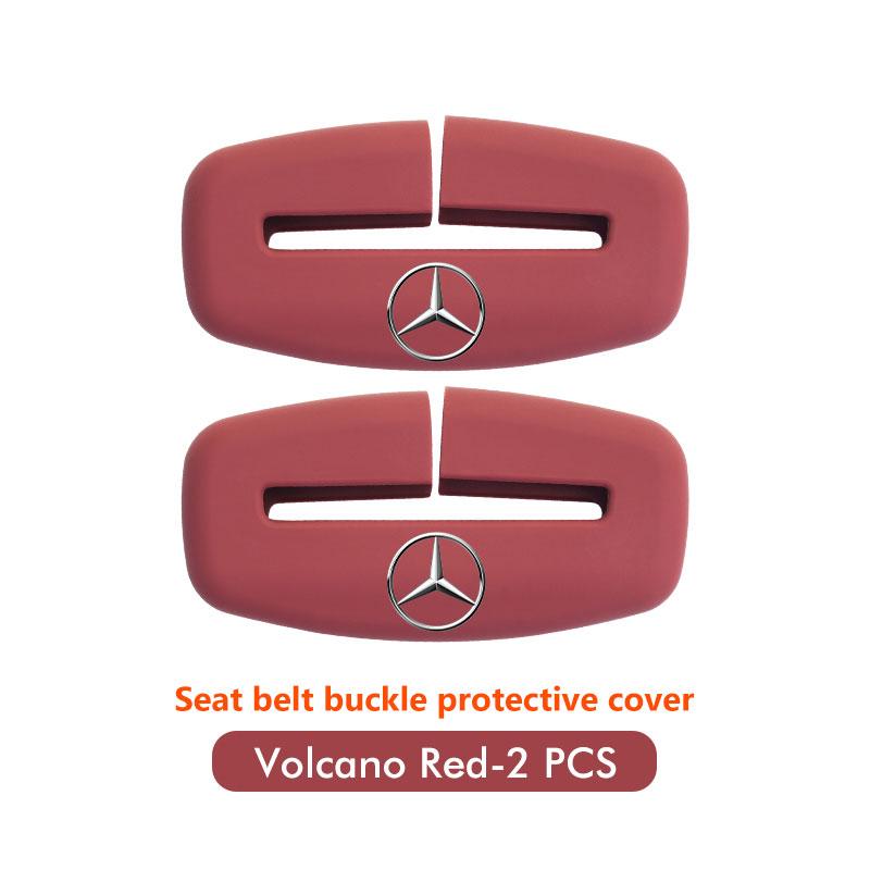 2pcs Silicone Car Seat Safety Belt Protection Buckle Clip Cover For Mercedes Benz AMG A C E S G Class W201 W210 W108 W204 W205