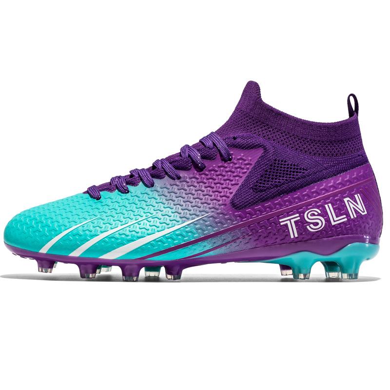 High top football shoes long nails broken nails FG sports shoes male and female students grass training shoes 35