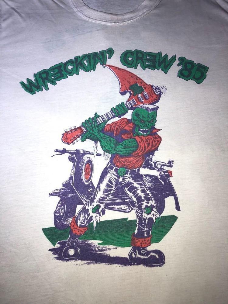 

Метеоры 1985 Wreckin Crew Tour Хлопковая Белая Унисекс Футболка S-5XL Унисекс Футболка XXL