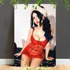 Christmas Pin-Up Girls Metal Sign, Office Gift Wall Decor 20x30cm