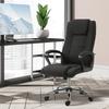 Office Chair Ergonomic Desk Chair with Armrest, Height-Adjustable Swivel Chair with Linen Look, Padded Computer Chair, Black