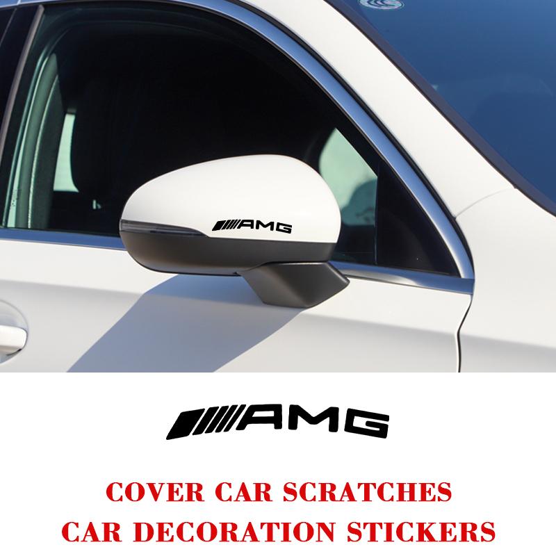 For Benz S-W226Pcs High Temp Brake Caliper Sticker For Mercedes Benz AMG W204 W205 W212 W213 W176 W463 Black White Wheel Hub Decal Accessories