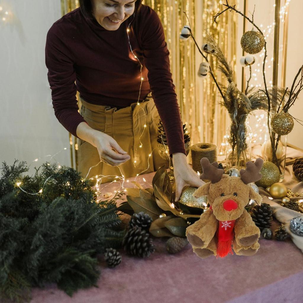 Gadpiparty Christmas Moose Plush Deer Cute Animal Body Pillow Nap Cushion Fluffy Soft Cotton Home Decor Christmas Birthday Gift Figurine Room Decor