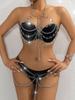 Women's Sexy Beach Bikini Halter Neck Chest Chain Multi-Layer Fashionable Body Jewelry Festival Nightclub Body Chain Set