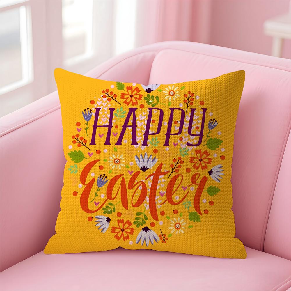 Happy Easter Cushion Cover Comfort Sofa Bed Silky Elegant Invisible Zipper Decorative Holiday Gifts