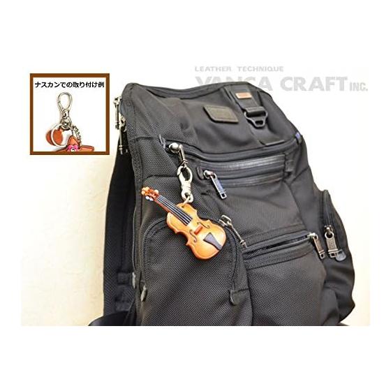 Violin Musical Instrument Genuine Leather Bag Charm VANCA CRAFT Leather Story (Handmade in Japan)