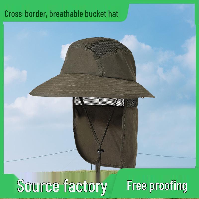 Leichter Sonnenschutz-Nackenschutz Fischer-Eimerhut für Outdoor-Reisen und Angeln