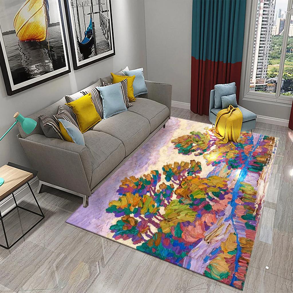 Tree Oil Painting Pattern Carpet Door Mats Doormats Kitchen Bathroom Non-Slip Carpet Living Room Bedroom Decor Floor Mat Rugs