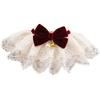 Pet Lace Bibs Collar Cute Bow Soft Easy To Wear Comfortable Bib Scarf for Dog Cat Decoration Wine
