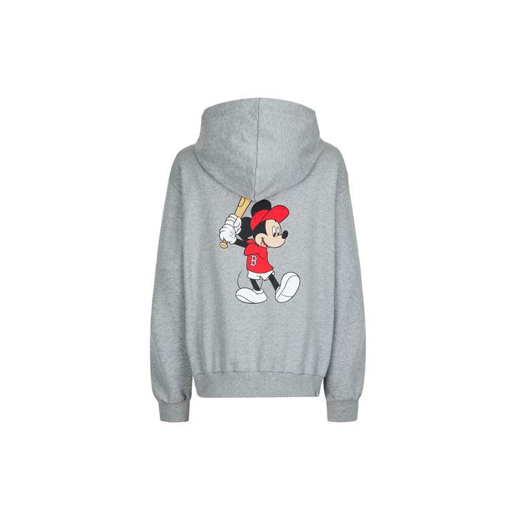 MLB x Disney Collaboration Solid Color Zip-Up Hoodie Unisex hoodies Gray 31TRK1031-43M