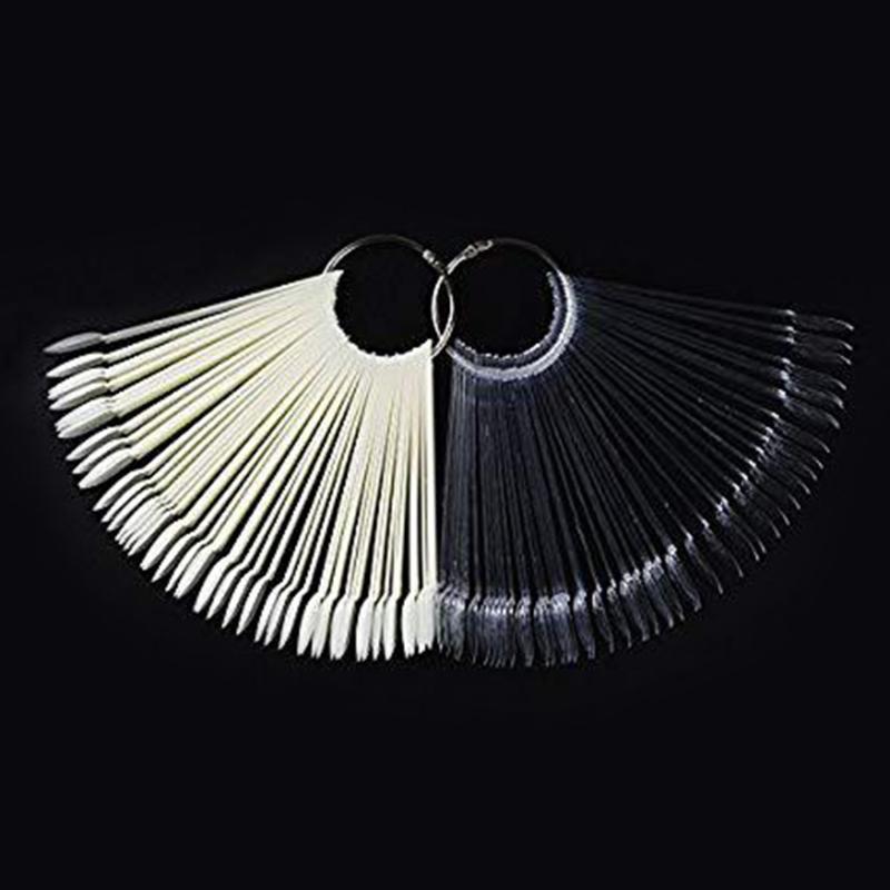 Nail Art Swatches Stick Polish Board Display Practice Sticks Fan-shaped Nail Tip