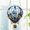 Stained Glass Style Hot Air Balloon Suncatcher 2D Acrylic Window Hanging Ornament for Home Garden Wall Window Decor