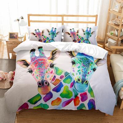 SkinFriendly Stylish Colourful Giraffe Cute Wild Animals Pattern Polyester Size For Kids Single Double Comforter