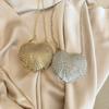 Fashion Full Diamond Tassel Dinner Bags for Women High Quality Heart Shaped Shoulder Bag  Designer Lipstick Bag Accessory Bag
