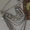 Vintage Chain Tassels Brooch Pin Elegant Alloy Jewelry Accessory for Women Men Retro Styles Multipurpose Decoration