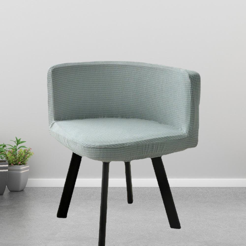 

Solid Color Triangle Chair Cover Elastic Washable Dining Chair Cover Polar Fleece Curved Back Seat Slipcover серый