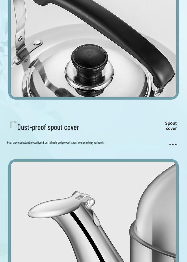 Stainless Steel Electric Kettle with Whistle - Large Capacity Hot Water Heater for Household Use