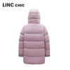 Jinyujie Women's Mid-length Hooded 90% Duck Down Puffer Jacket